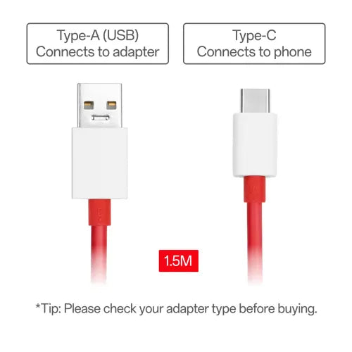 OnePlus USB-A To Type-C Cable 10A 1M