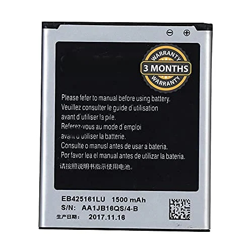 Battery 1500mAh Compatible for Samsung Galaxy Grand Duos S7562 / EB-425161LU Battery