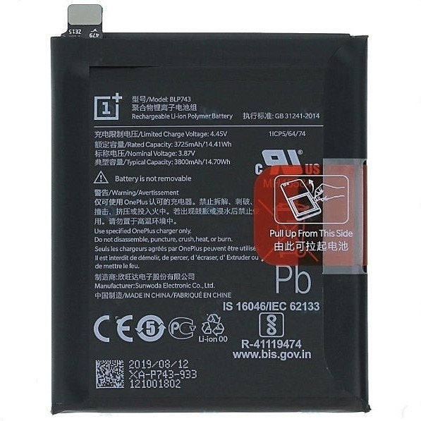 Compatible Original BLP743 Battery for OnePlus 7T - 3800mAh
