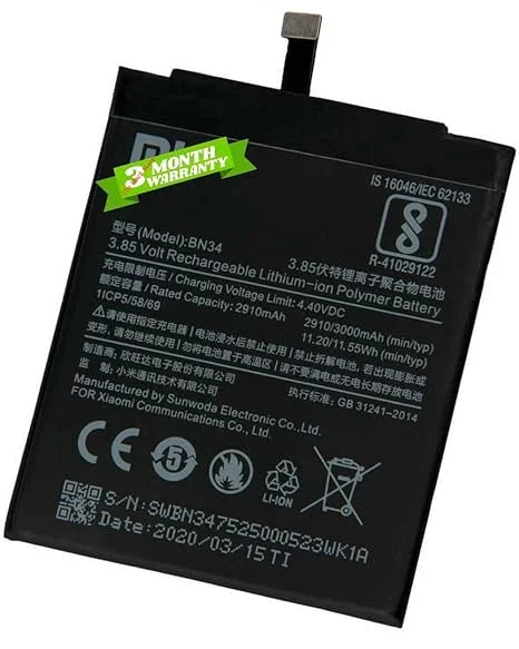 Compatible Original (BN34) Battery for Xiaomi Redmi 5A MCI3B 3000mAh Mobile Battery