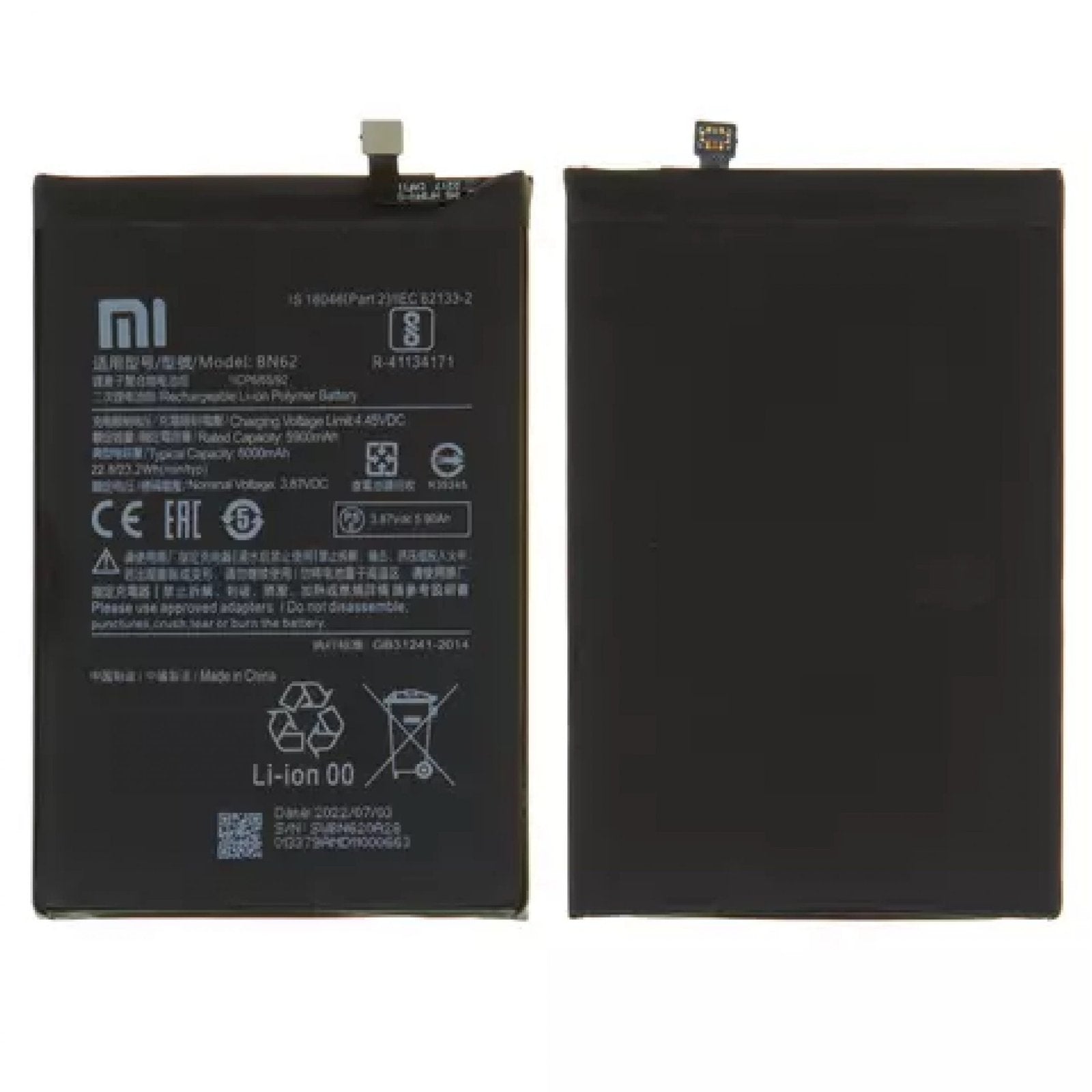 Compatible Original BN62 Battery for Redmi Note 9 4G / Redmi 9T / Redmi 9 Power/ Paco M3