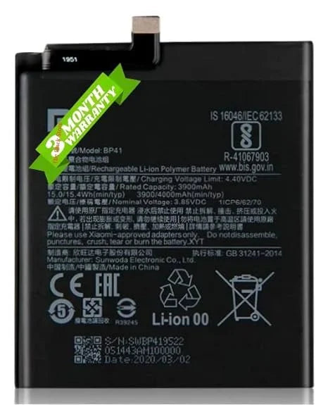 Compatible ORIGINAL BP41 Battery for Xiaomi Redmi K204000mAh Battery with 3 Months Warranty
