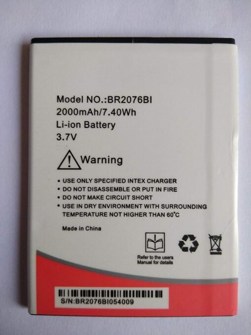 Original Compatible Battery For Intex Aqua Life III / Aqua Life 3 BR2076BI 1200mAh Genuine Battery