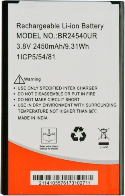 Original Compatible Battery For Intex Aqua S3 BR24540UR 2450mAh Genuine Battery