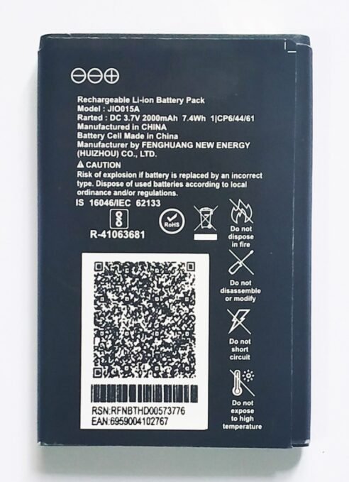 Compatible Battery For Jio Keypad Mobile Battery 2000mAh Genuine Battery
