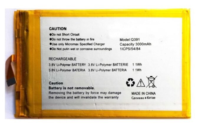 Compatible Original For Micromax Doodle 4 / Q391 Battery  3000mAh Genuine