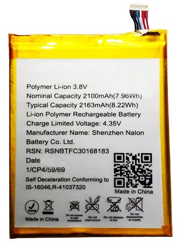 Original Compatible Battery For LYF Water 7 / Li3830T43P6h856337 3000mAh Genuine Battery