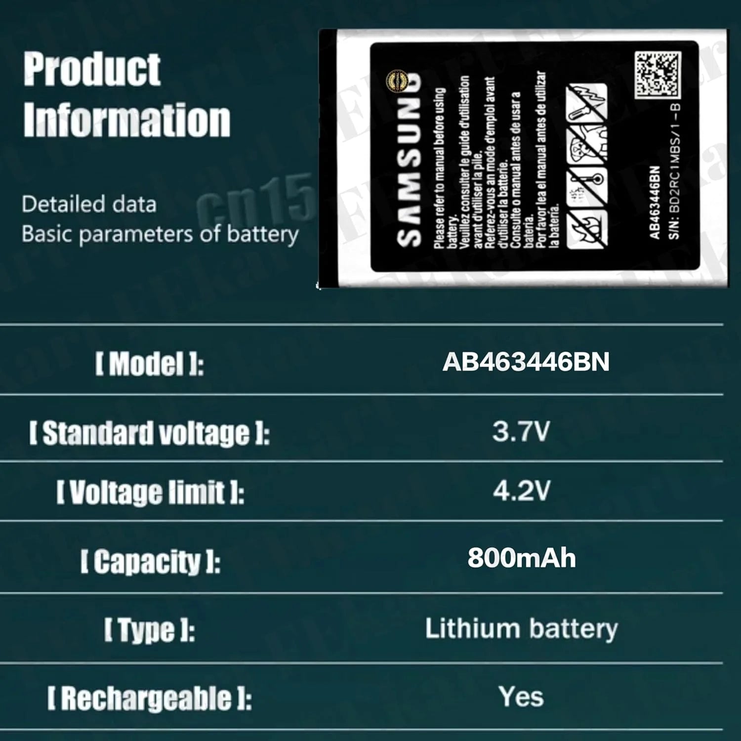 X200 Battery For Samsung Guru Music 2 / B310 / Guru 1200 / B110 Phone – 800mAh ( X200 )