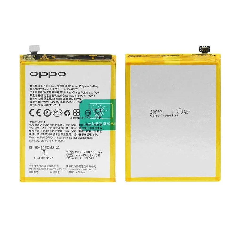 Compatible Original with BLP631 Oppo F5 / F3 / A77 BLP631 (3200mAh) Battery (3 Months Warranty).