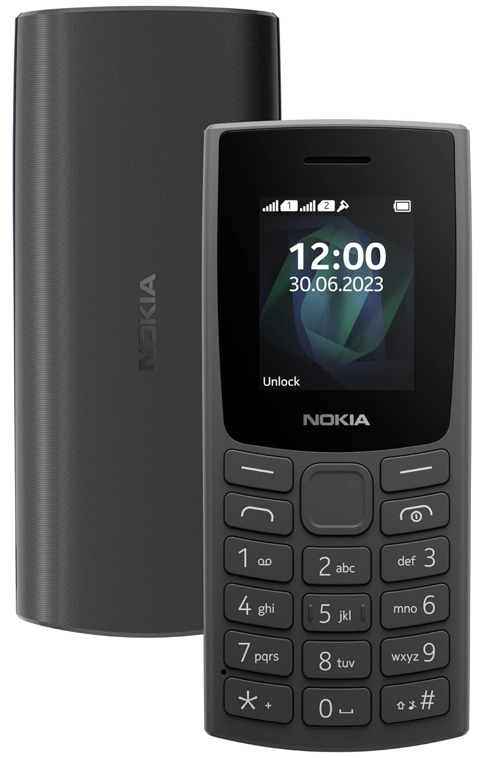 Nokia All-New 105 Dual Sim Keypad Phone with Built-in UPI Payments, Long-Lasting Battery, Wireless FM Radio - Charcoal