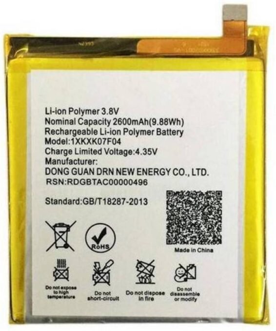 Battery For LYF Wind 4S / 1XKXK07F04 2600mAh Genuine Battery