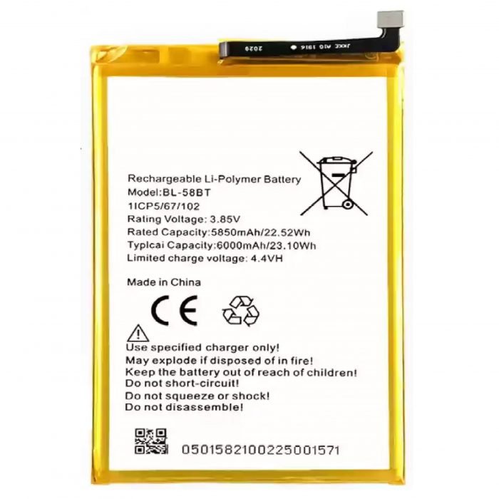 Mobile Battery For TECNO BL-58BT TECNO Poivoit 4 Pro