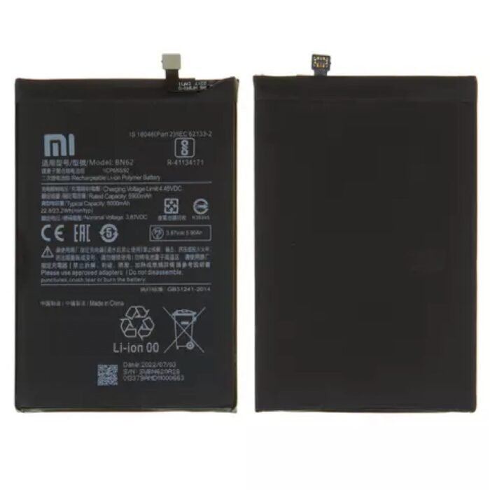 Original BN62 Battery for Redmi Note 9 4G / Redmi 9T / Redmi 9 Power/ Paco M3 M2010J19SC, J19S, M2010J19SG, M2010J19SI, M2010J19CG