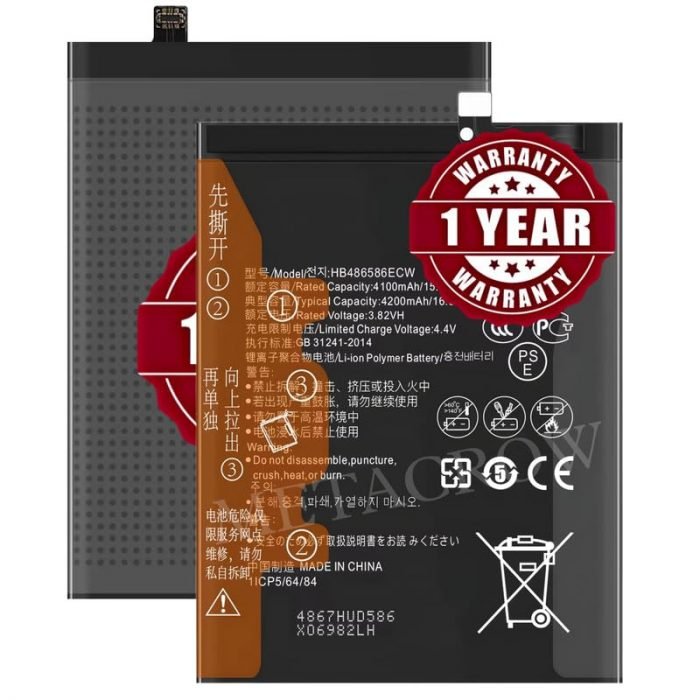Original HB486586ECW Battery Compatible for Huawei Honor V30 (Honor View30) | Mate 30 (4G/5G) | Nova 6 SE | P40 Lite 4G - (4200mAh) - 1 Year Warranty_AB30