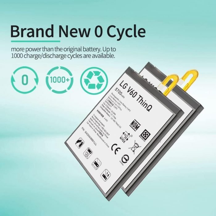 for LG V60 ThinQ Battery (Upgraded) 5700mAh High Capacity Battery Replacement for LG V60 ThinQ 5G BL-T46 LM-V600TM T-Mobile/Sprint/U.S. Cellular with Repair Tool Kits - Image 3
