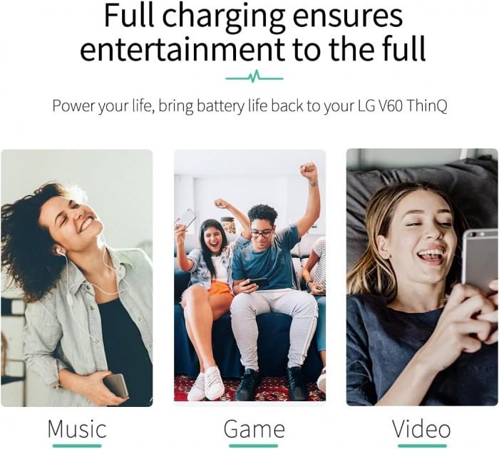 for LG V60 ThinQ Battery (Upgraded) 5700mAh High Capacity Battery Replacement for LG V60 ThinQ 5G BL-T46 LM-V600TM T-Mobile/Sprint/U.S. Cellular with Repair Tool Kits - Image 4